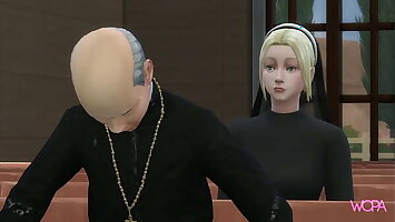 [TRAILER]  Innocent nun spied priest and then went to swell up his dick with great desire